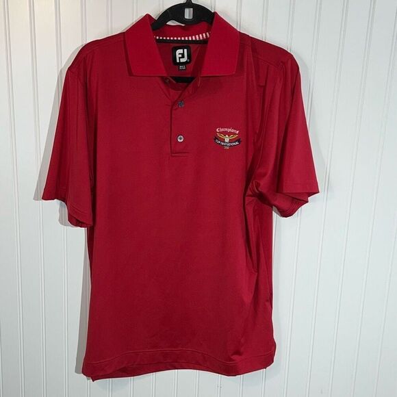 FootJoy Champion Cup Invitational Embroidered Red Golf Polo Mens Small Shirt Top - Picture 1 of 8